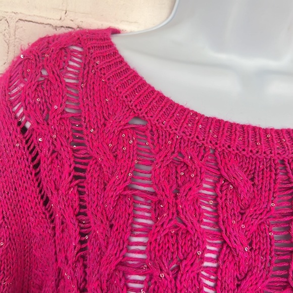 Aeropostal cable knit sequins pullover sweater - Picture 4 of 11